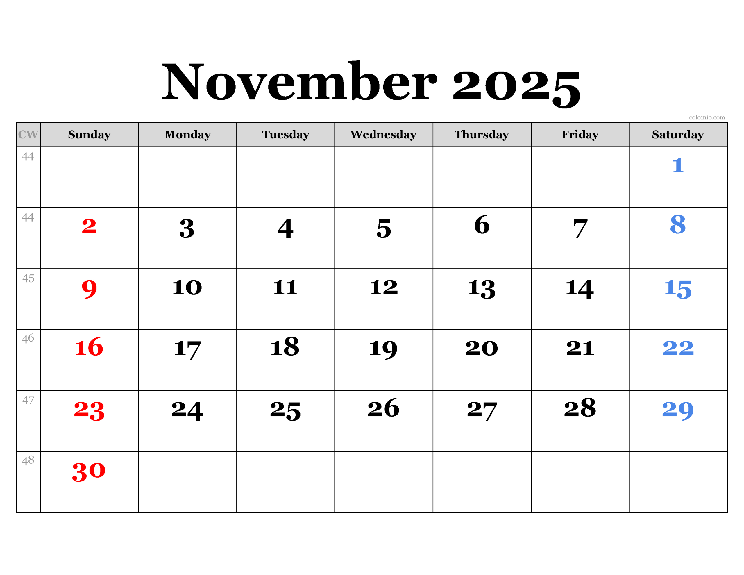 November 2025 Calendar | Free Printable Pdf, Xls And Png regarding November 14 2025 Calendar