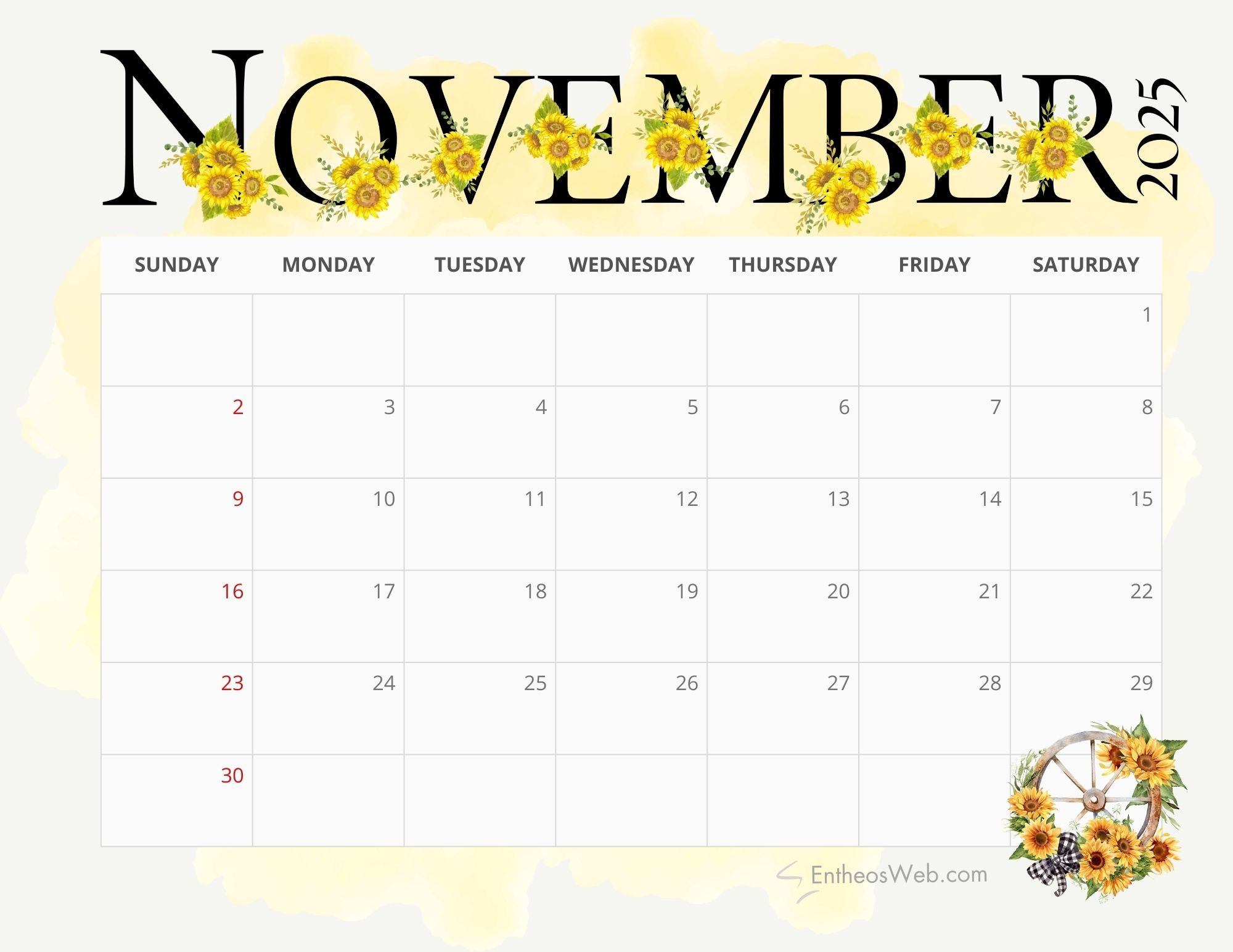November 2025 Calendar Free Printables | Entheosweb pertaining to November Weekly Calendar Printable 2025