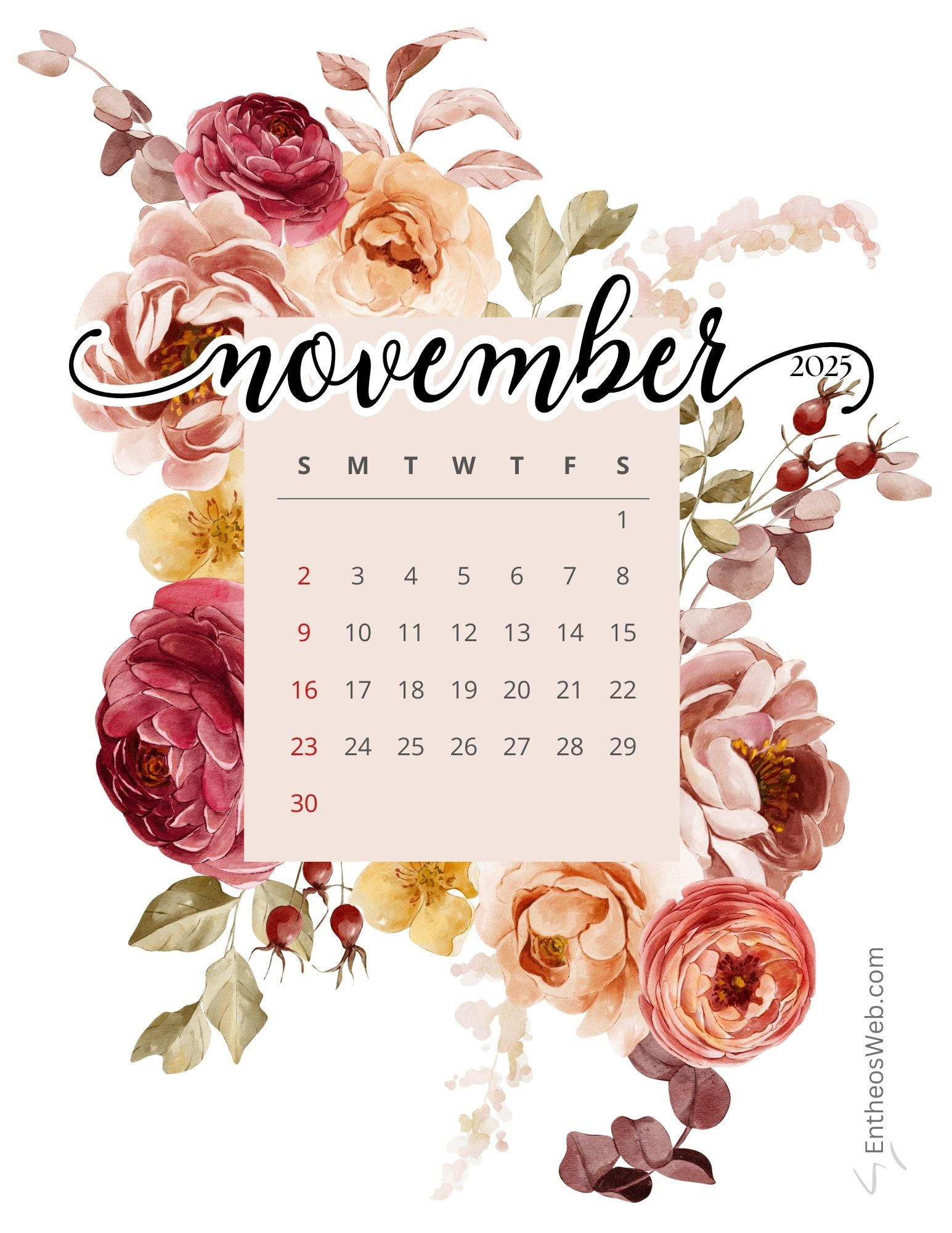 November 2025 Calendar Free Printables | Entheosweb with Christian Calendar November 2025