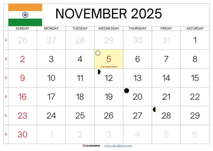 November 2025 Calendar with Festivals November 2025 Calendar with Festivals
