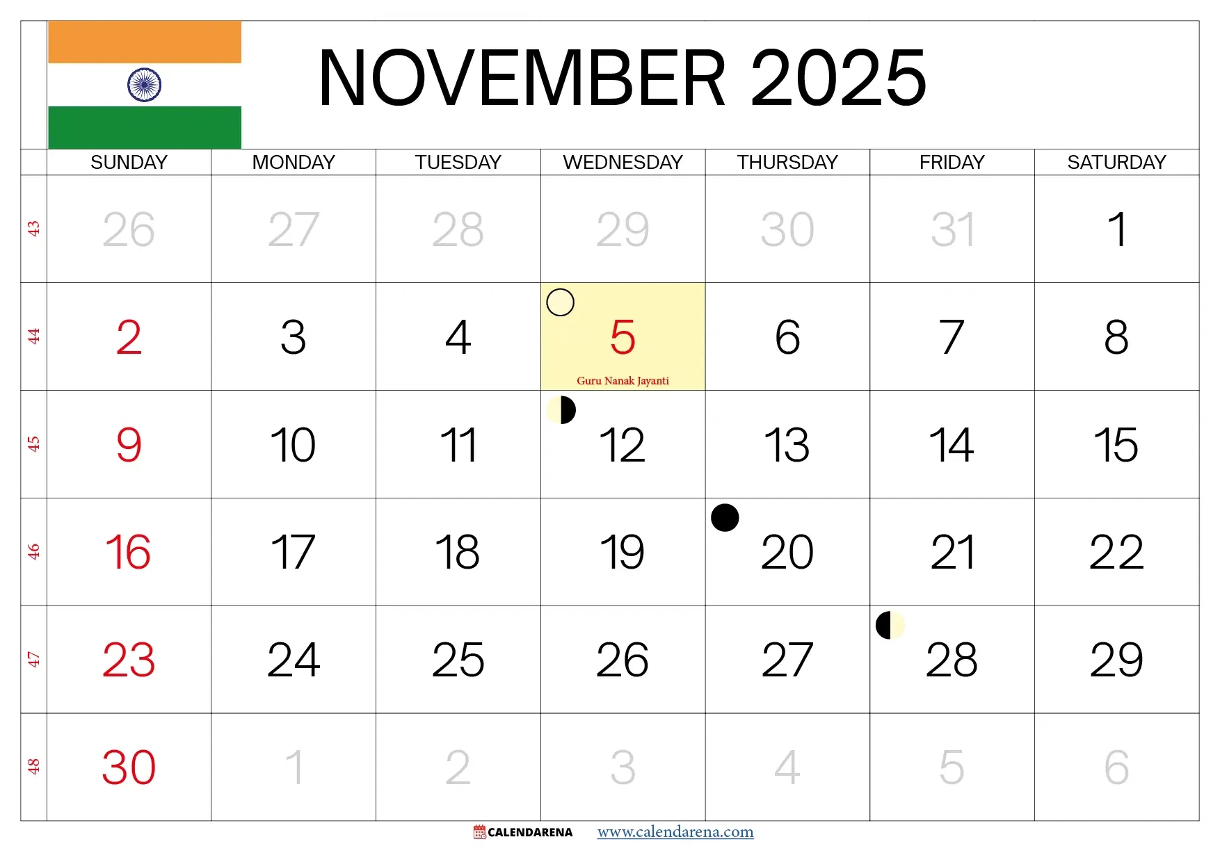 November 2025 Calendar India Download Best Free pertaining to November 2025 Calendar With Festivals