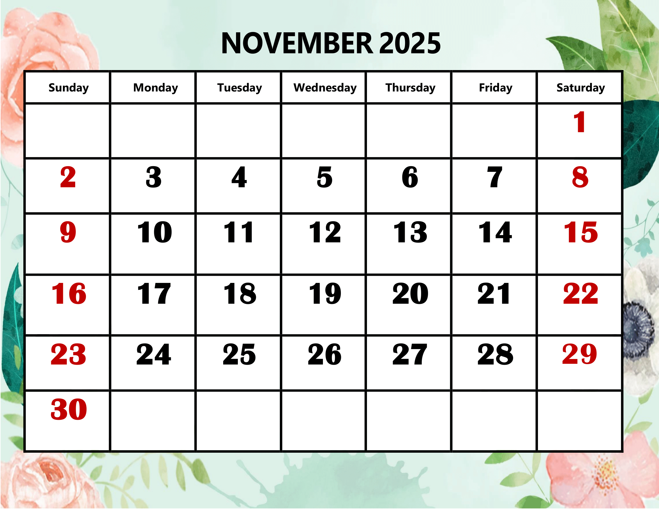 November 2025 Calendar Printable Pdf Template With Holidays with regard to November 2025 Calendar with Holidays Philippines