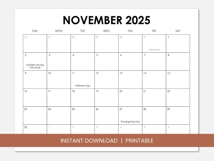 November Holiday 2025 Calendar November Holiday 2025 Calendar