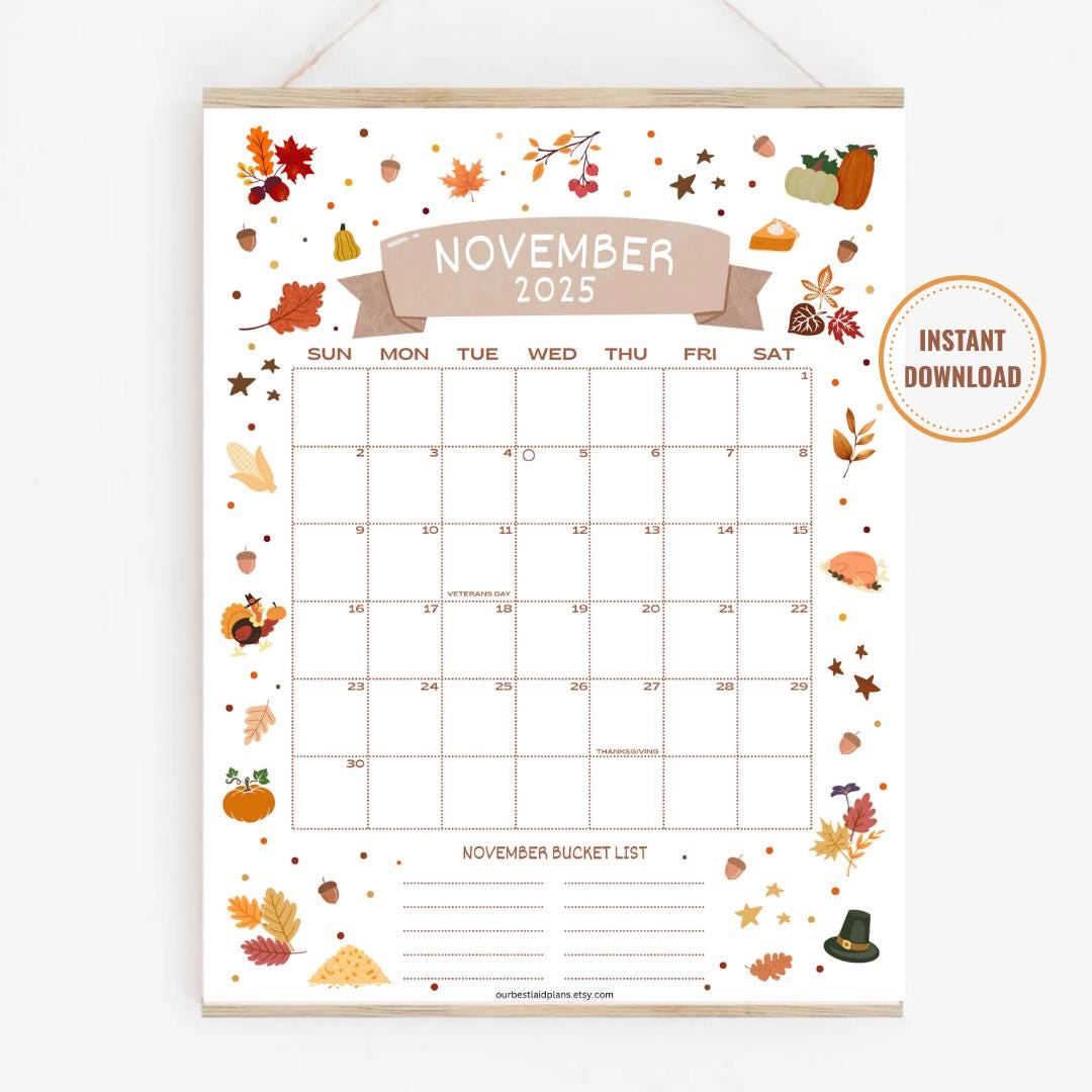 November 2025 Kalender Druckbare Pdf November 2025 Seite November inside November 2025 Holiday Calendar Printable