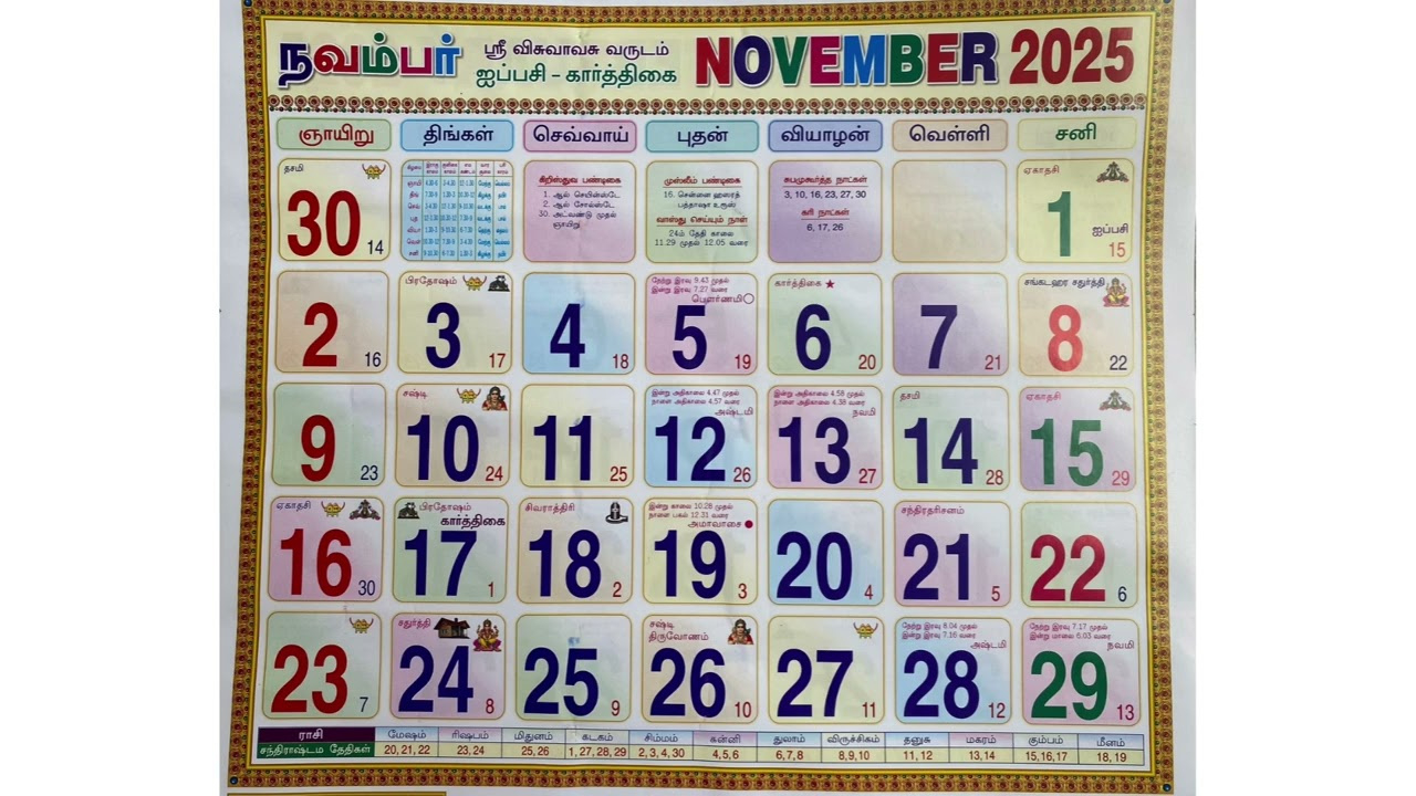 November 2025 Tamil Calendar - Youtube pertaining to Tamil Calendar November 2025