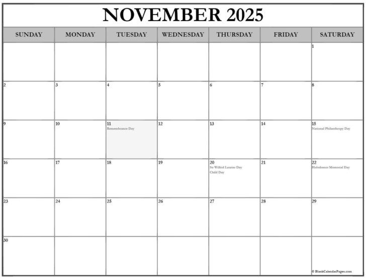 November National Days Canada 2025