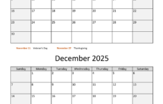 November And December 2025 Calendar | Wikidates with regard to November December January Calendar 2025