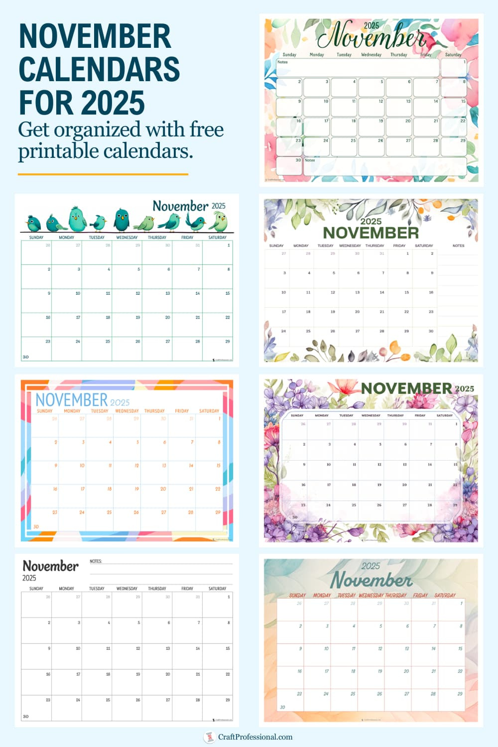 November Calendars For 2025! Get Organized With Our Free Printables regarding Weather Calendar November 2025