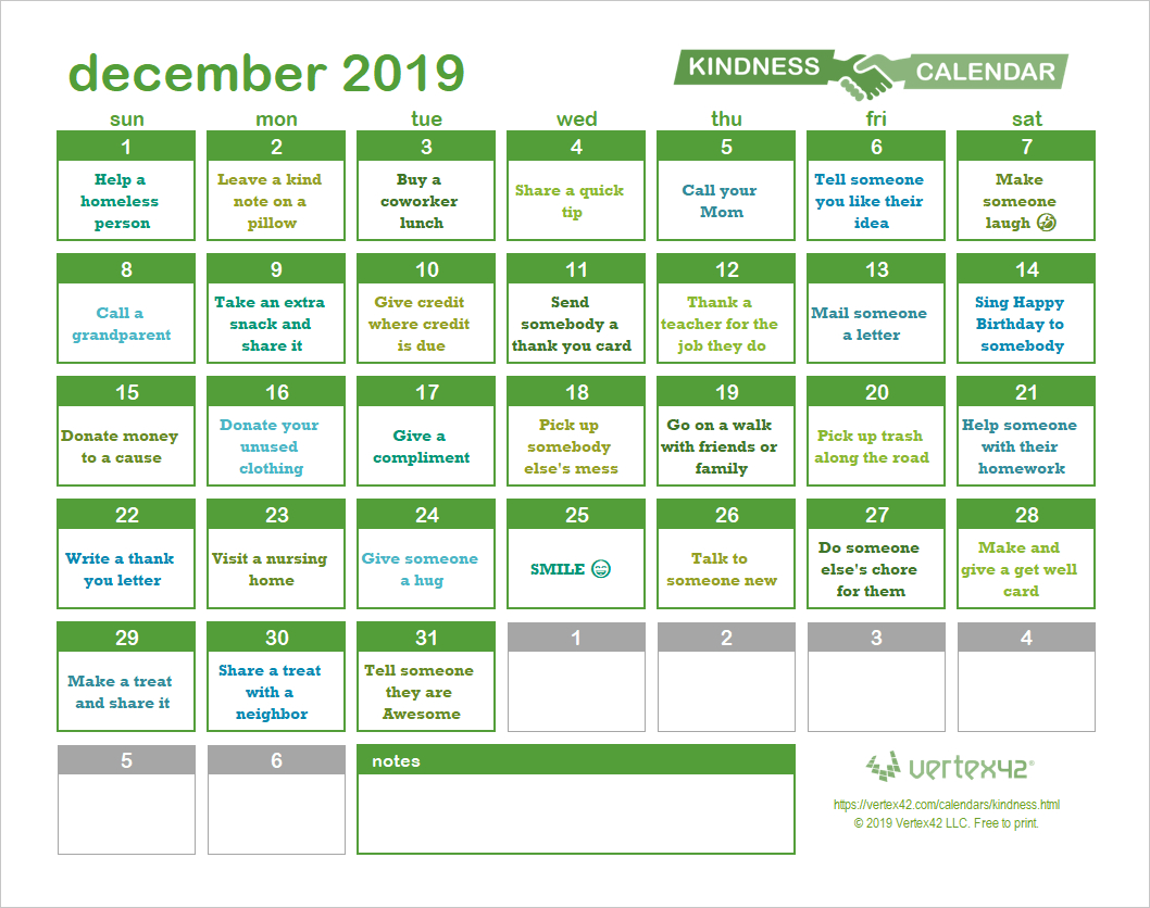 Random Acts Of Kindness Calendar inside Kindness Calendar November 2025