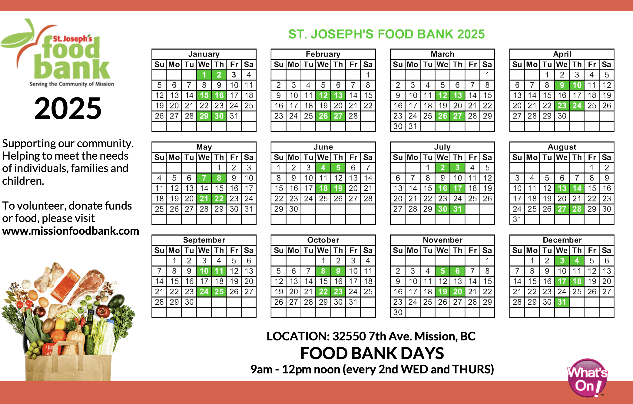 Terms Of Use – St Joseph'S Food Bank in Food Bank Calendar November 2025