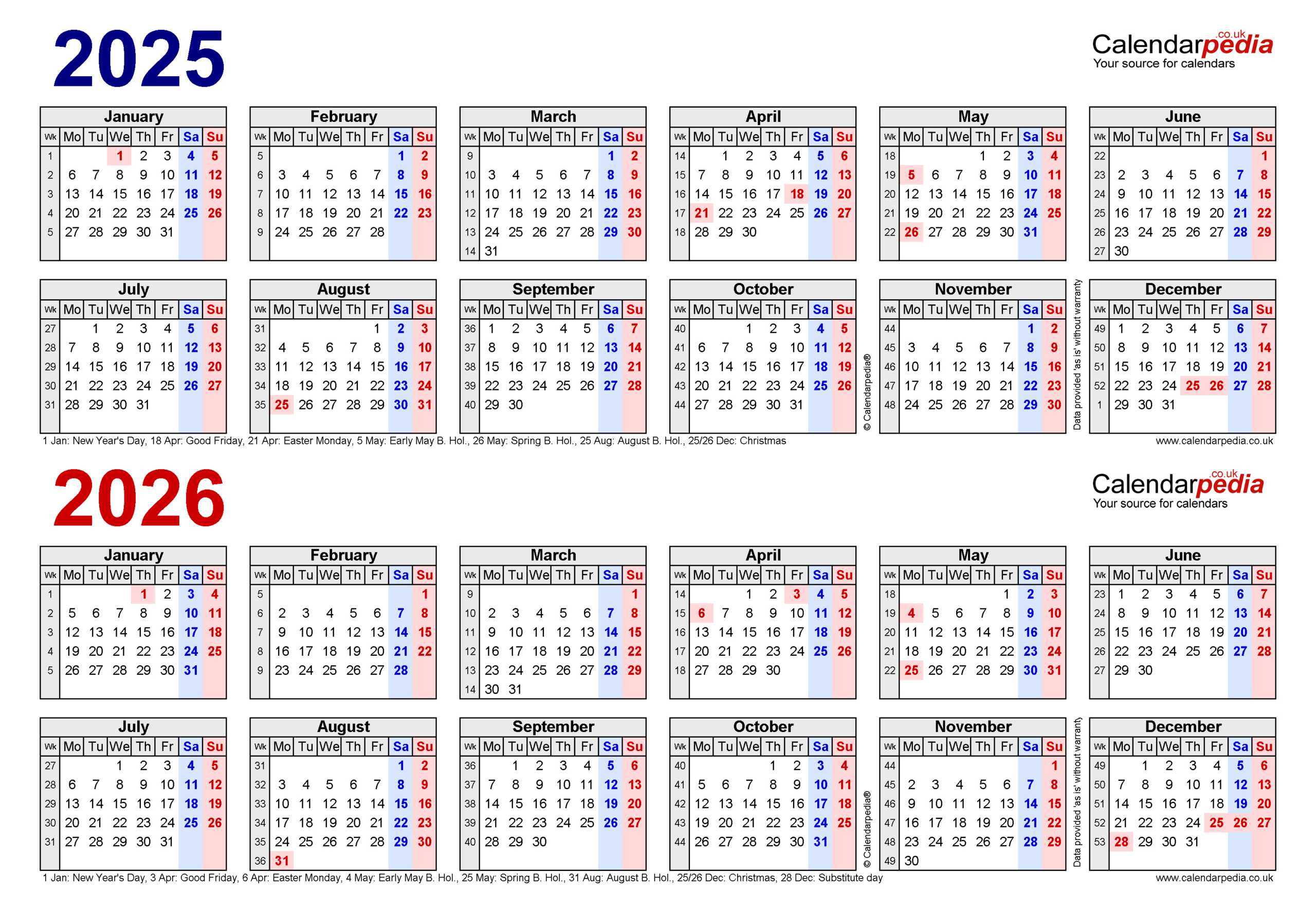 Two Year Calendars For 2025 And 2026 (Uk) For Pdf regarding November 2025 To April 2026 Calendar