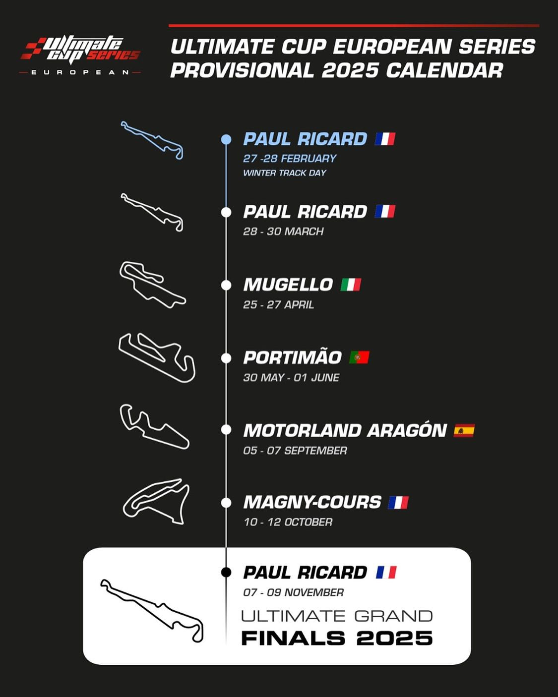 Ultimate Cup European Series 2025 Calendar Announced | 51Gt3 pertaining to Racing Calendar November 2025