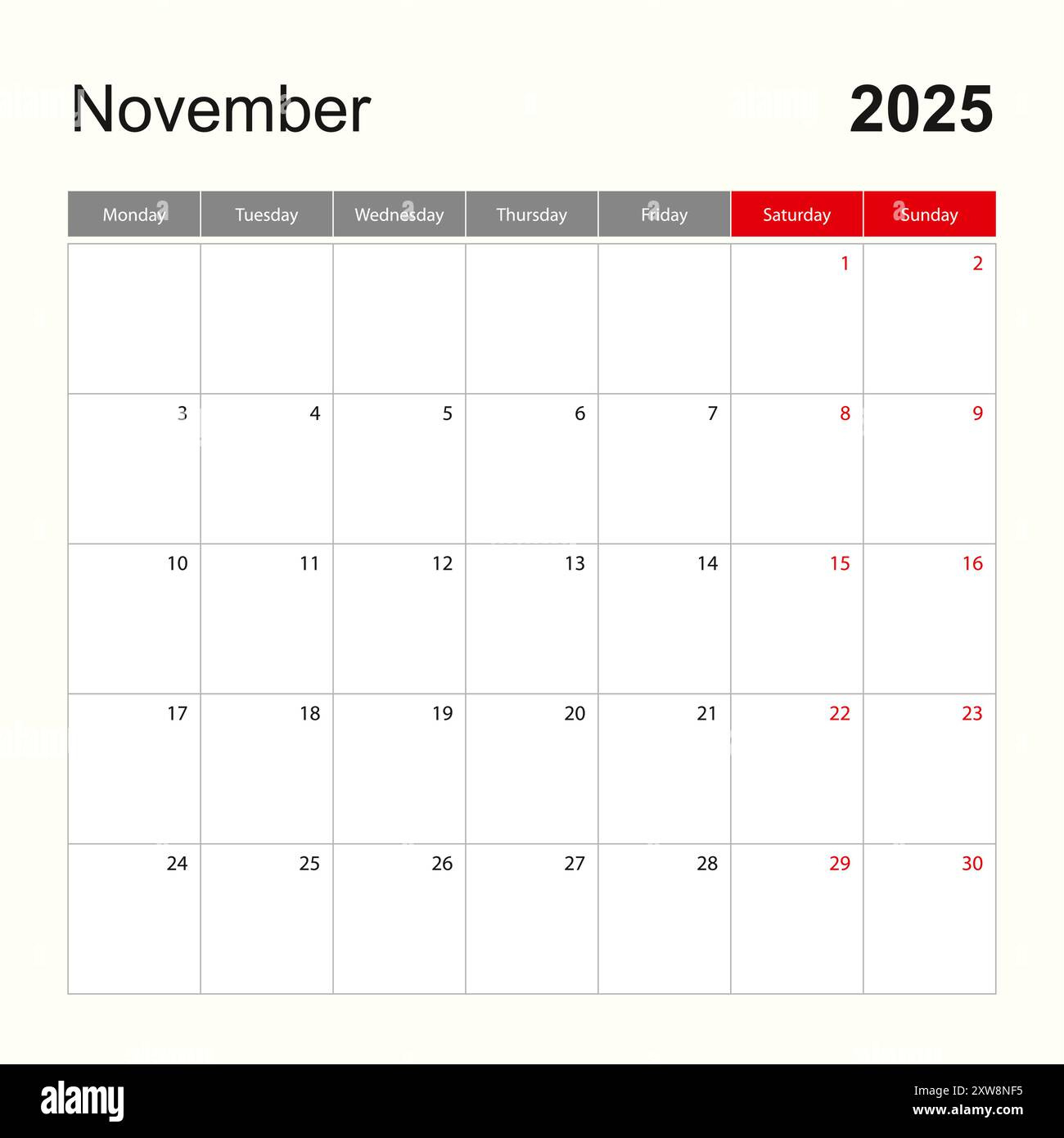Wall Calendar Template For November 2025. Holiday And Event throughout Show 2025 November Calendar