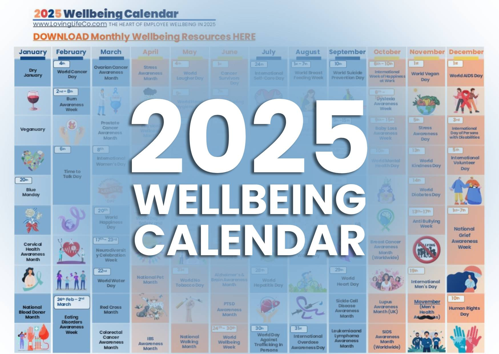 Wellbeing Calendar 2025 | Free Download | Every Date You Need! regarding Kindness Calendar November 2025