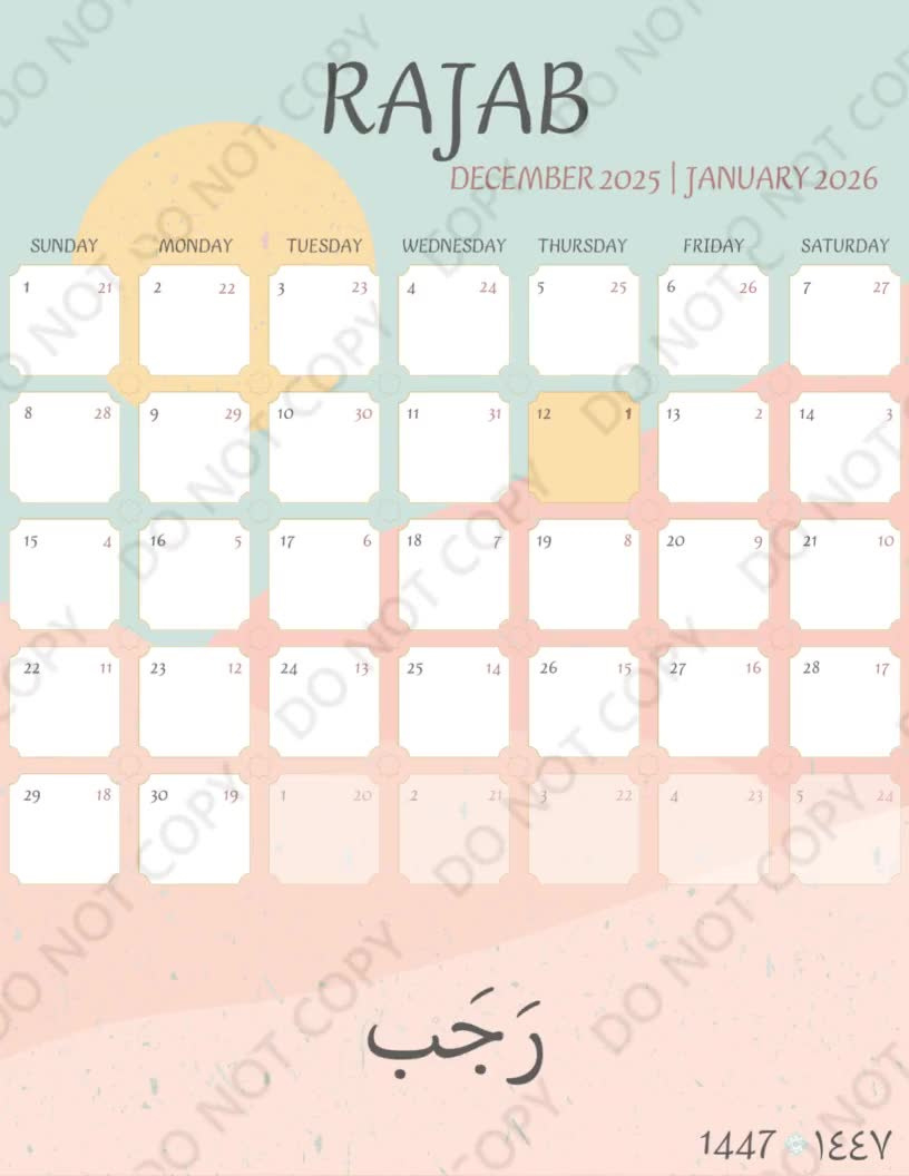 1447 Hijri Kalenderjahr, 1447 Islamischer Kalender Pdf, 2025 Hijri Kalender, 2026 Hijri Kalender, Islam Kalender 2025 Hijir Pdf, Hijri Monate in Islamic Finder Calendar 2026