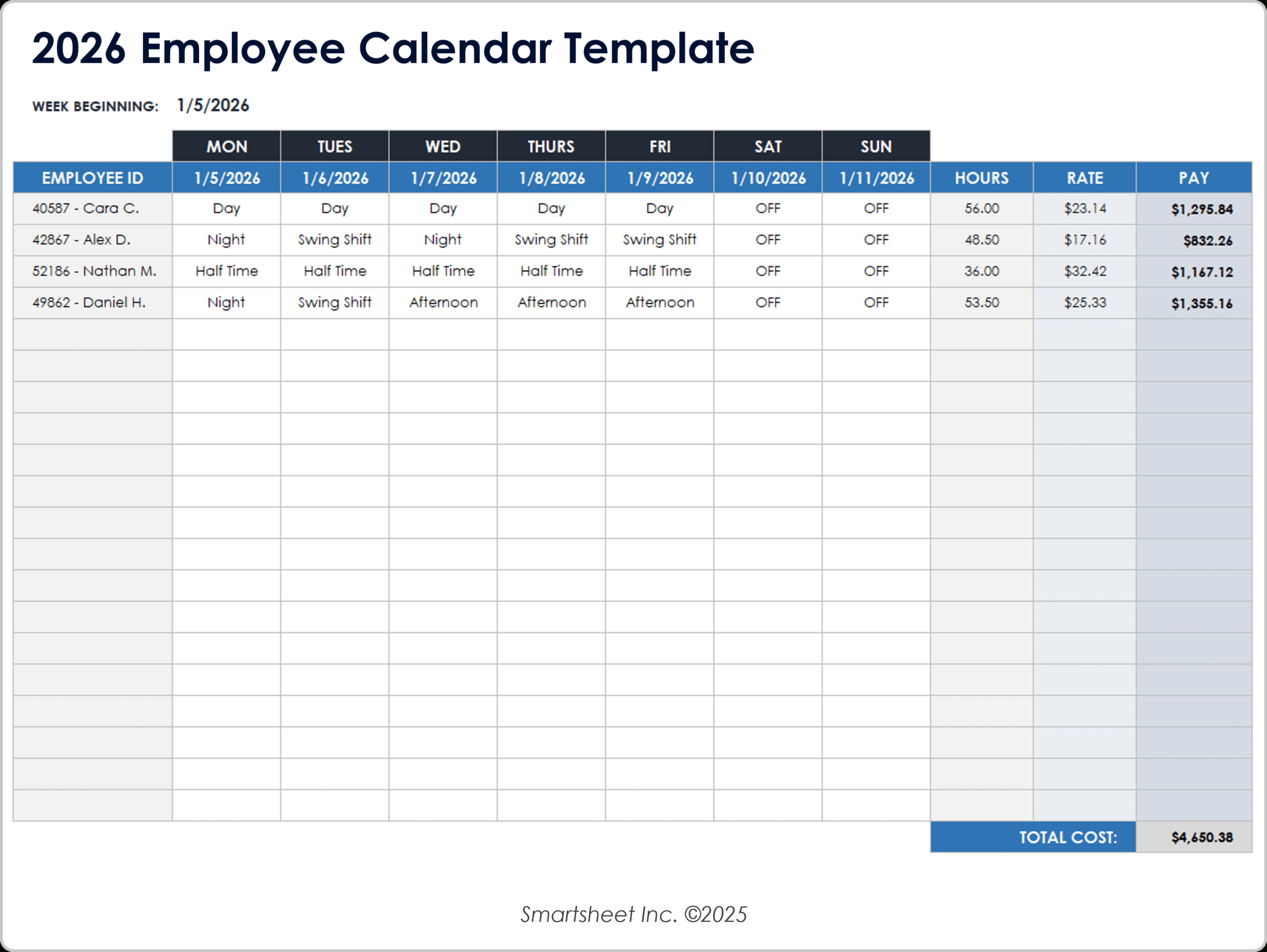 19 Free Google Calendar Templates For 2026 with Free Employee Attendance Calendar 2026