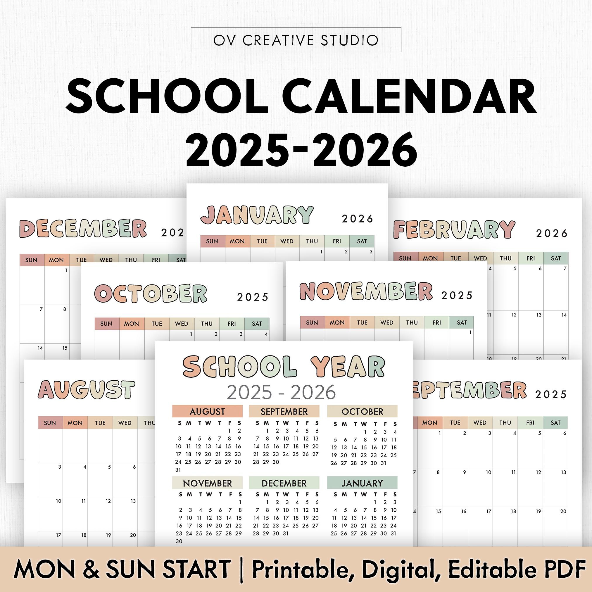 2024/2025 School Calendar - Etsy with Nyc Catholic School Calendar 2026 to 2027