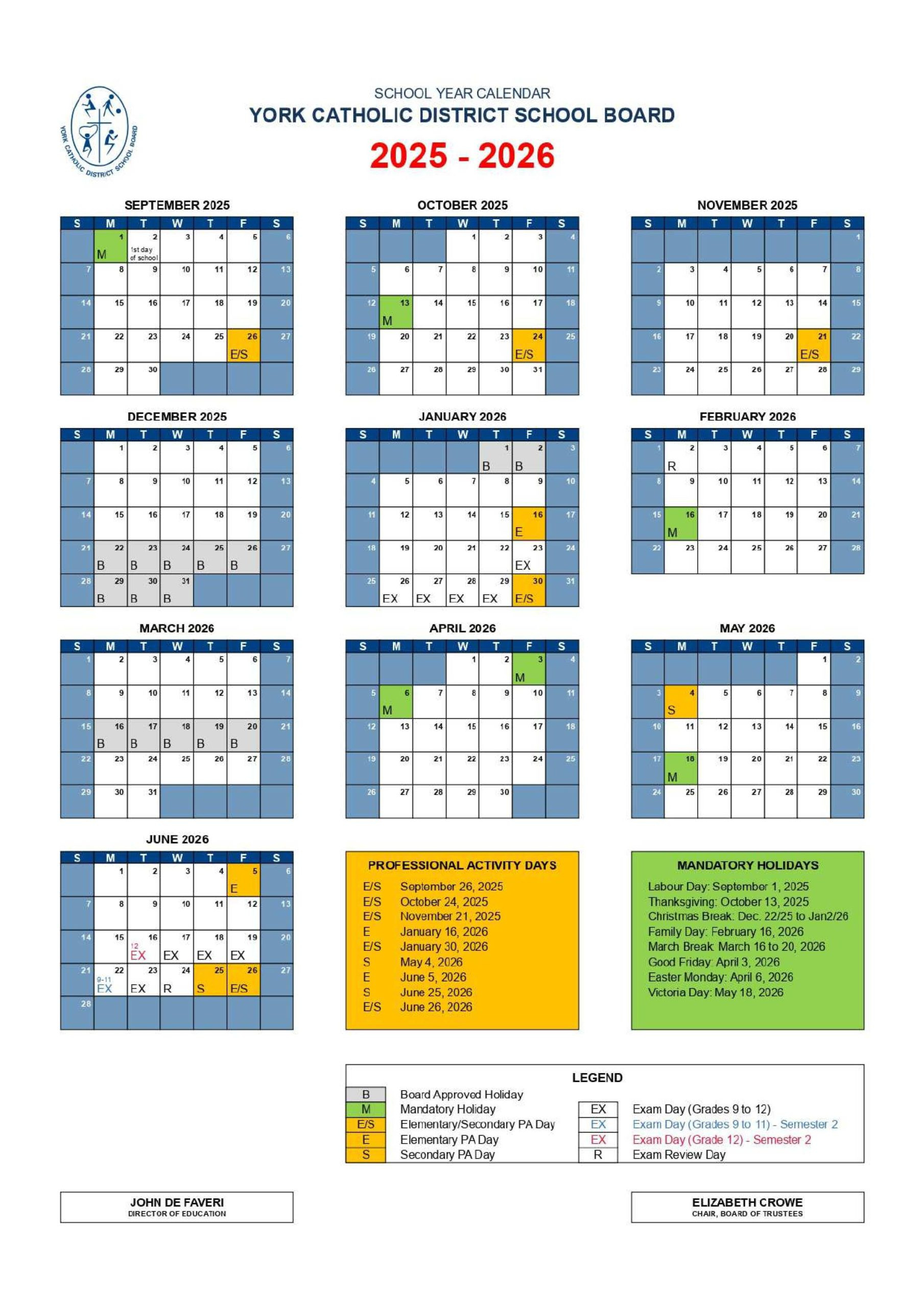 2025-2026 School Calendar - St. Maximilian Kolbe Catholic High School in Catholic School Board Calendar 2026