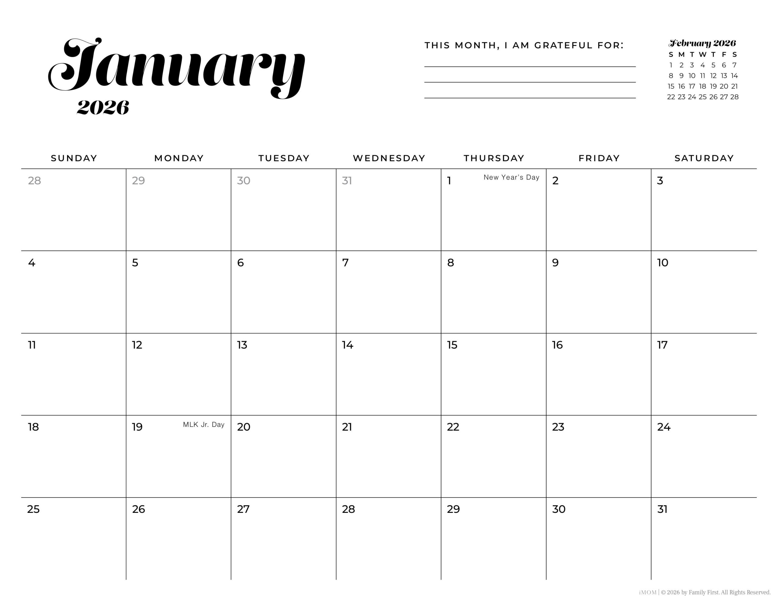 2025-2026 Simple Printable Calendar For Moms - Imom pertaining to 2026 Calendar Printable Simple