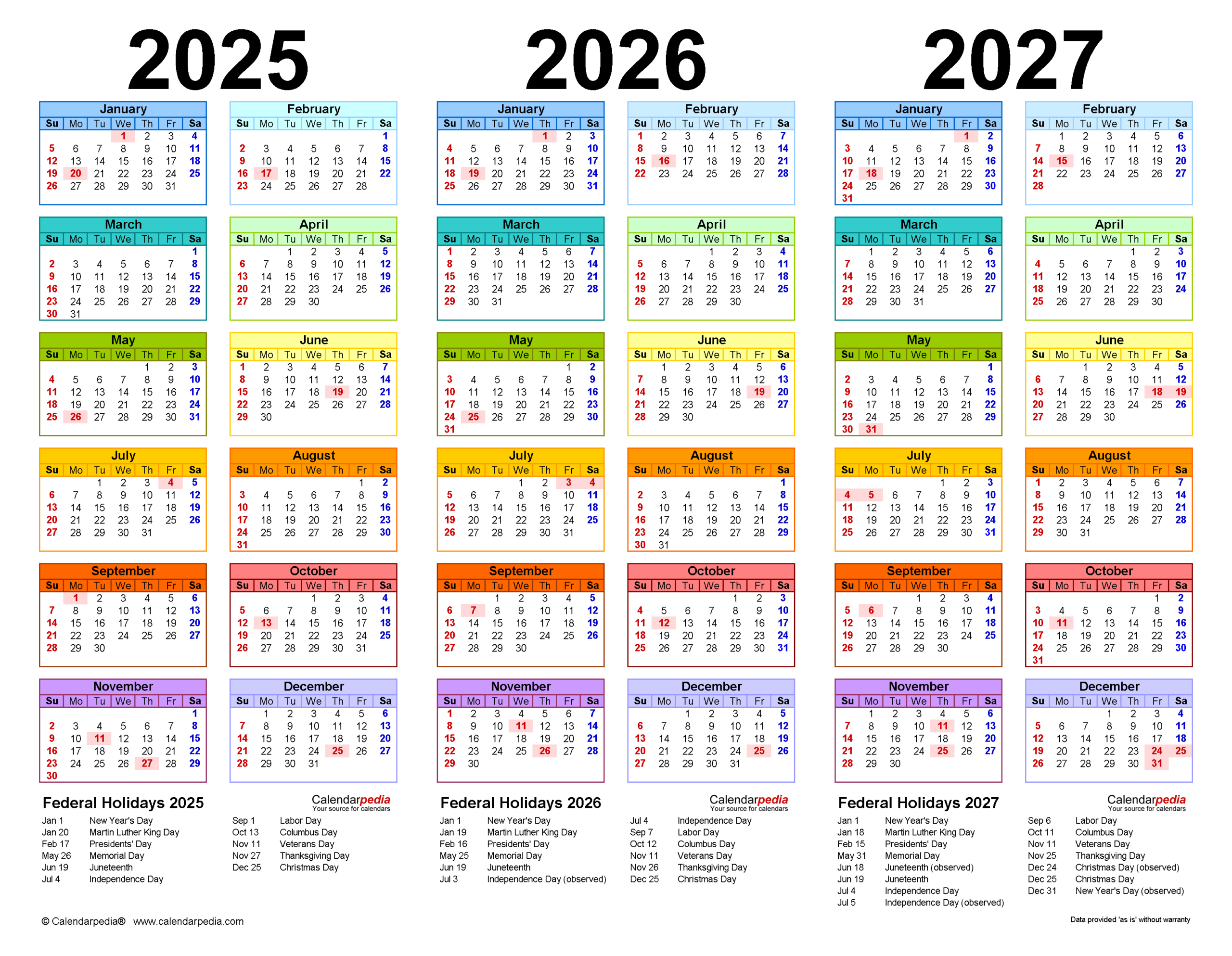 2025-2027 Three Year Calendar - Free Printable Pdf Templates regarding Printable 3 Year Calendar 2025 2026 2027