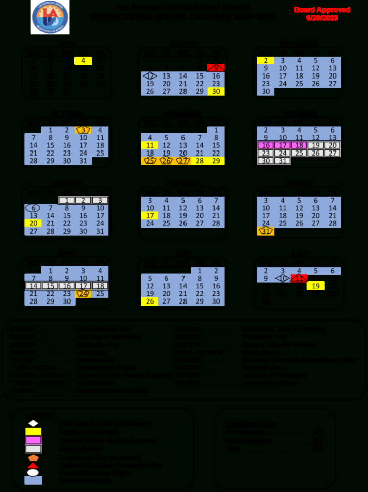 Lausd 2025 to 2026 Calendar Printable Free Lausd 2025 to 2026 Calendar Printable Free