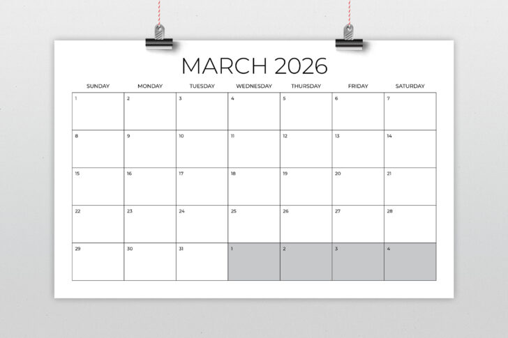 2026 Calendar Printable 11×17