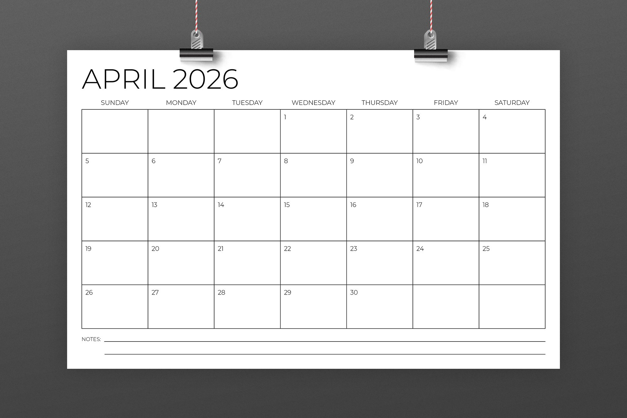 2026 11X17 Calendar Template with 2026 Calendar Printable 11x17