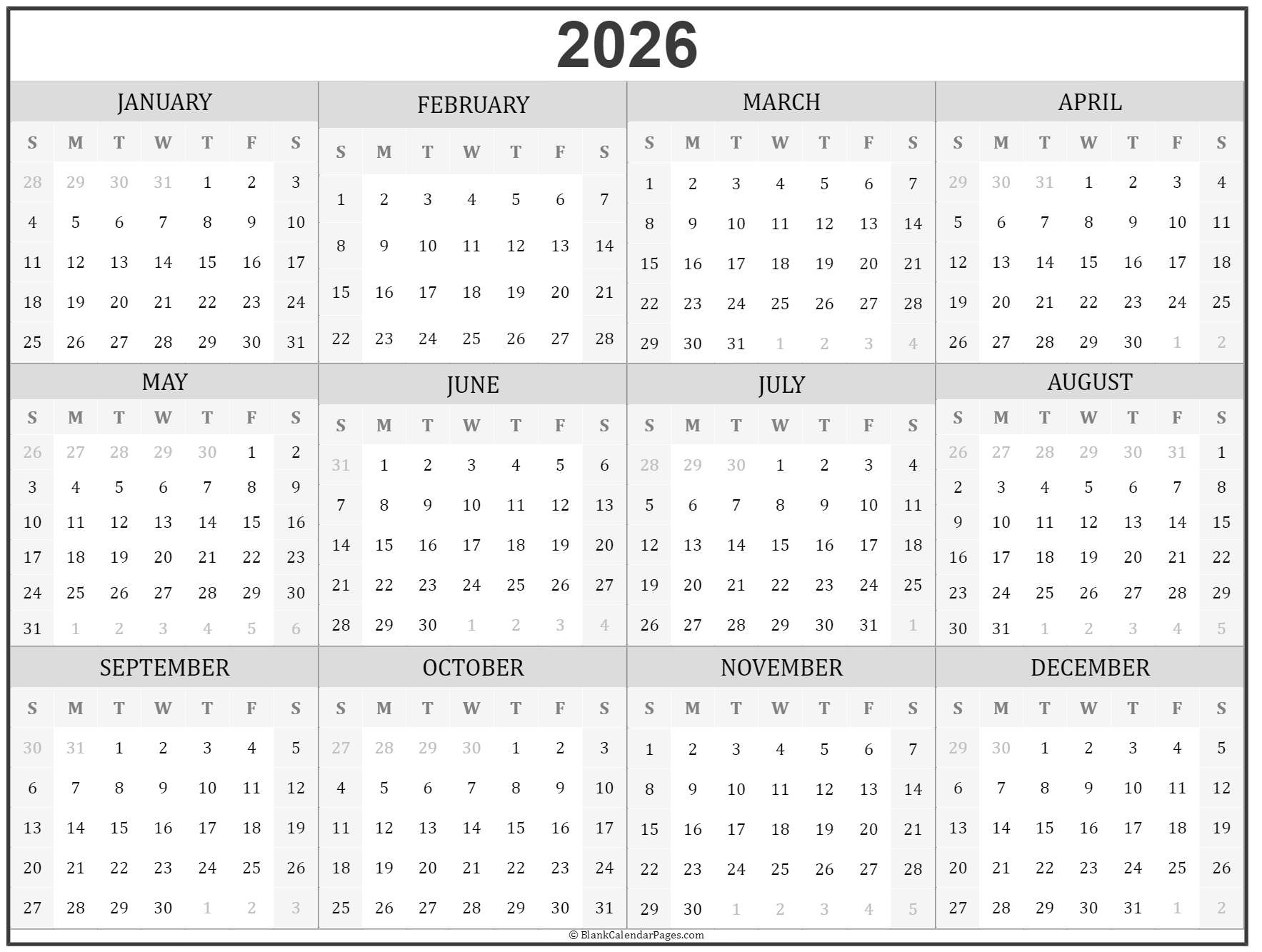 2026-2027 Calendar - Printable regarding Rci Calendar 2026 Printable