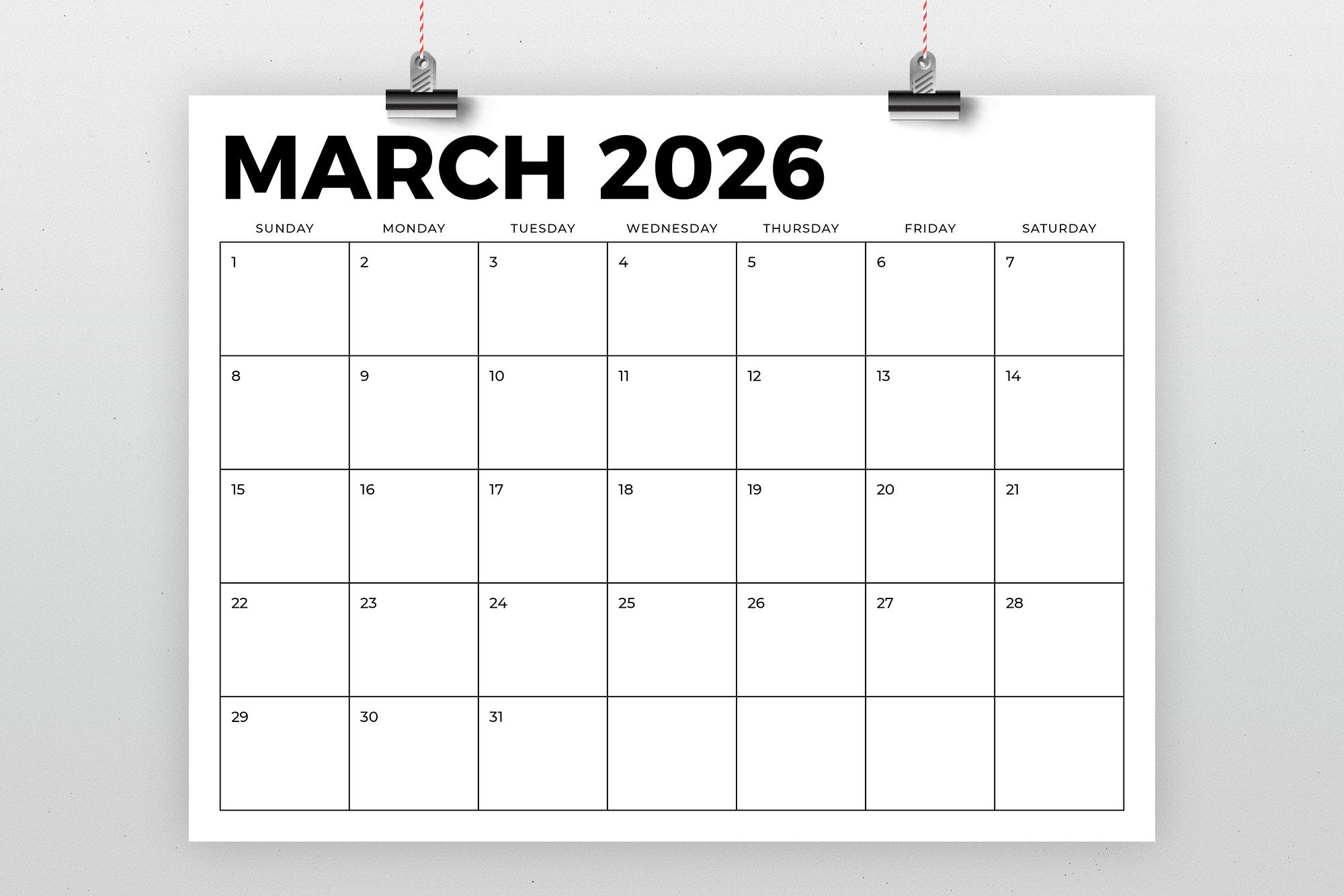 2026 8.5 X 11 Inch Calendar Template | Instant Download | Modern for 8.5x11 2026 Calendar Printable Free