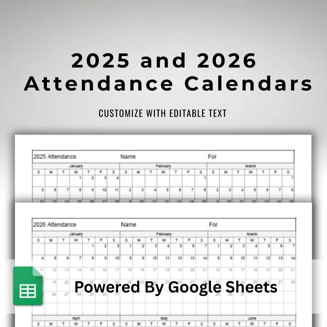 2026 Attendance Calendar - Etsy inside Homeschool Attendance Calendar 2026 - 2027