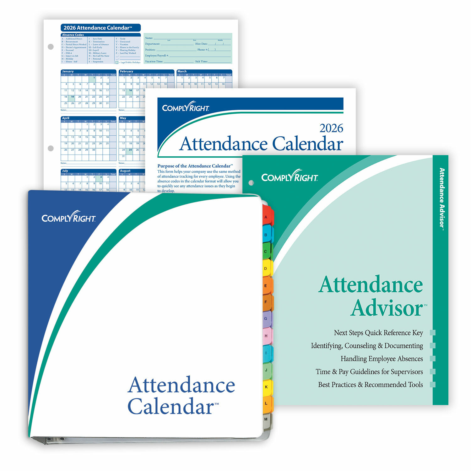 2026 Attendance Calendar Kit | Calendar Set | Hrdirect throughout 2026 Attendance Calendar Cards
