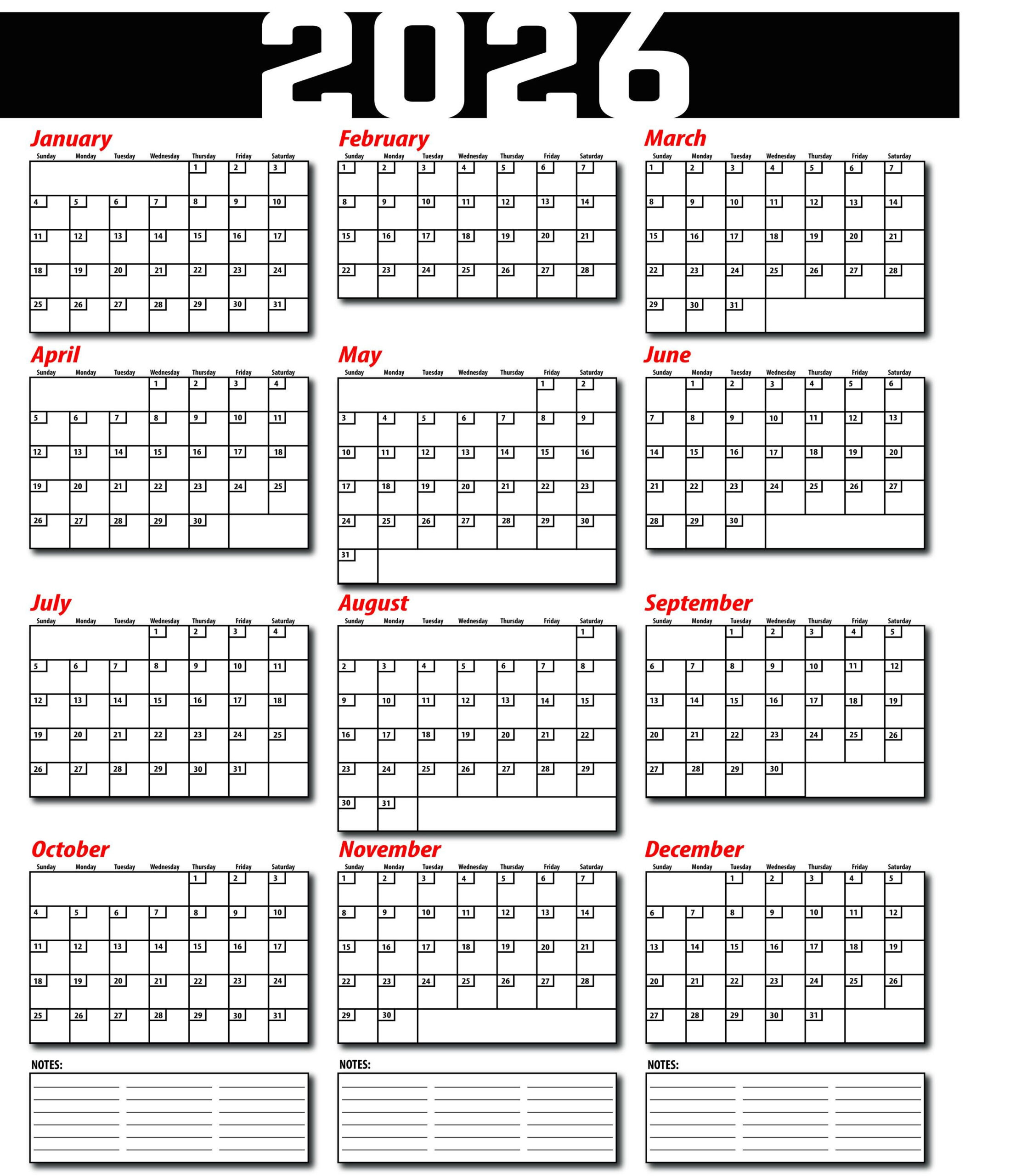 2026 Calendar 18&amp;quot;X24&amp;quot; Satin Poster - Etsy throughout Adp 2026 Calendar Printable