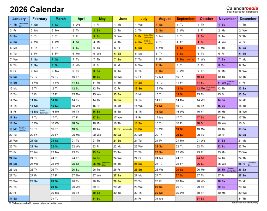 2026 Calendar Printable South Africa | Calendar 2025