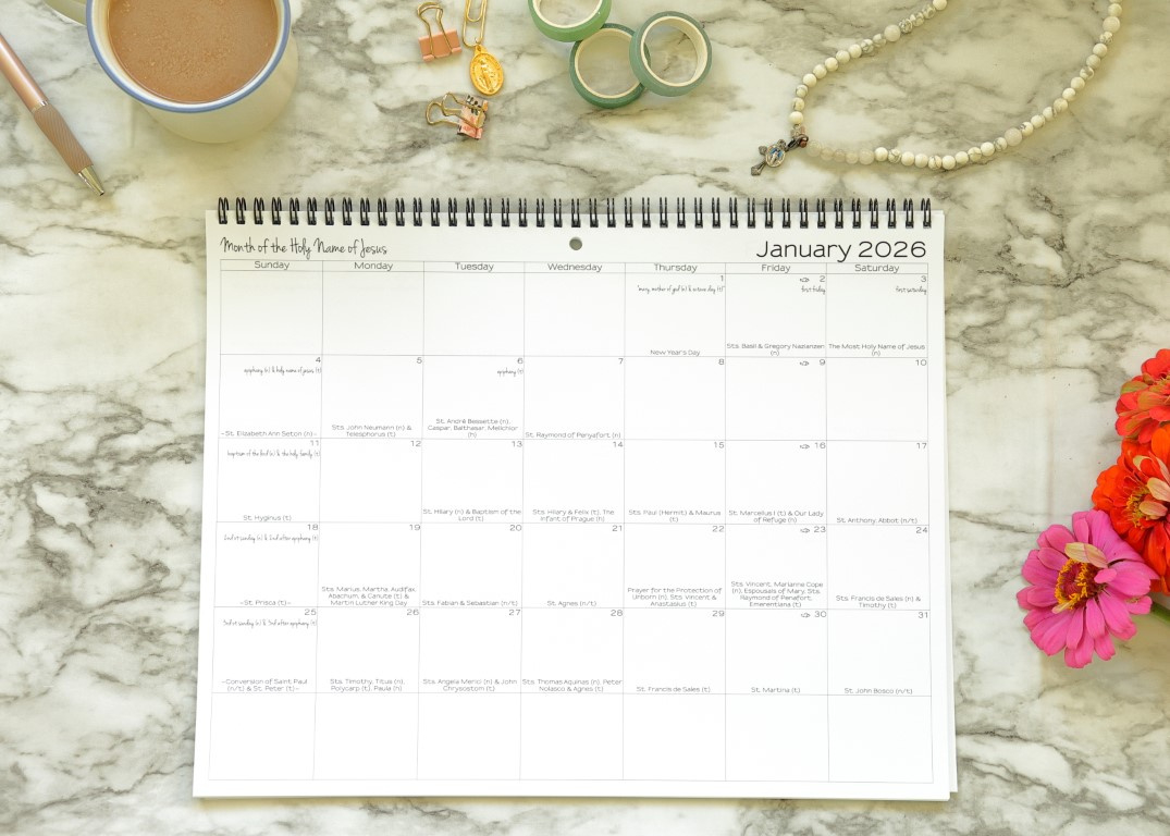 2026 Catholic Calendar (11 X 14&amp;quot;) in Catholic Calendar January 2026