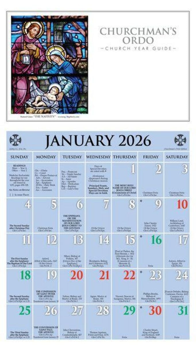 2026 Churchman&amp;#039;S Ordo Kalendar&amp;quot; Kaufen intended for Catholic Calendar January 2026