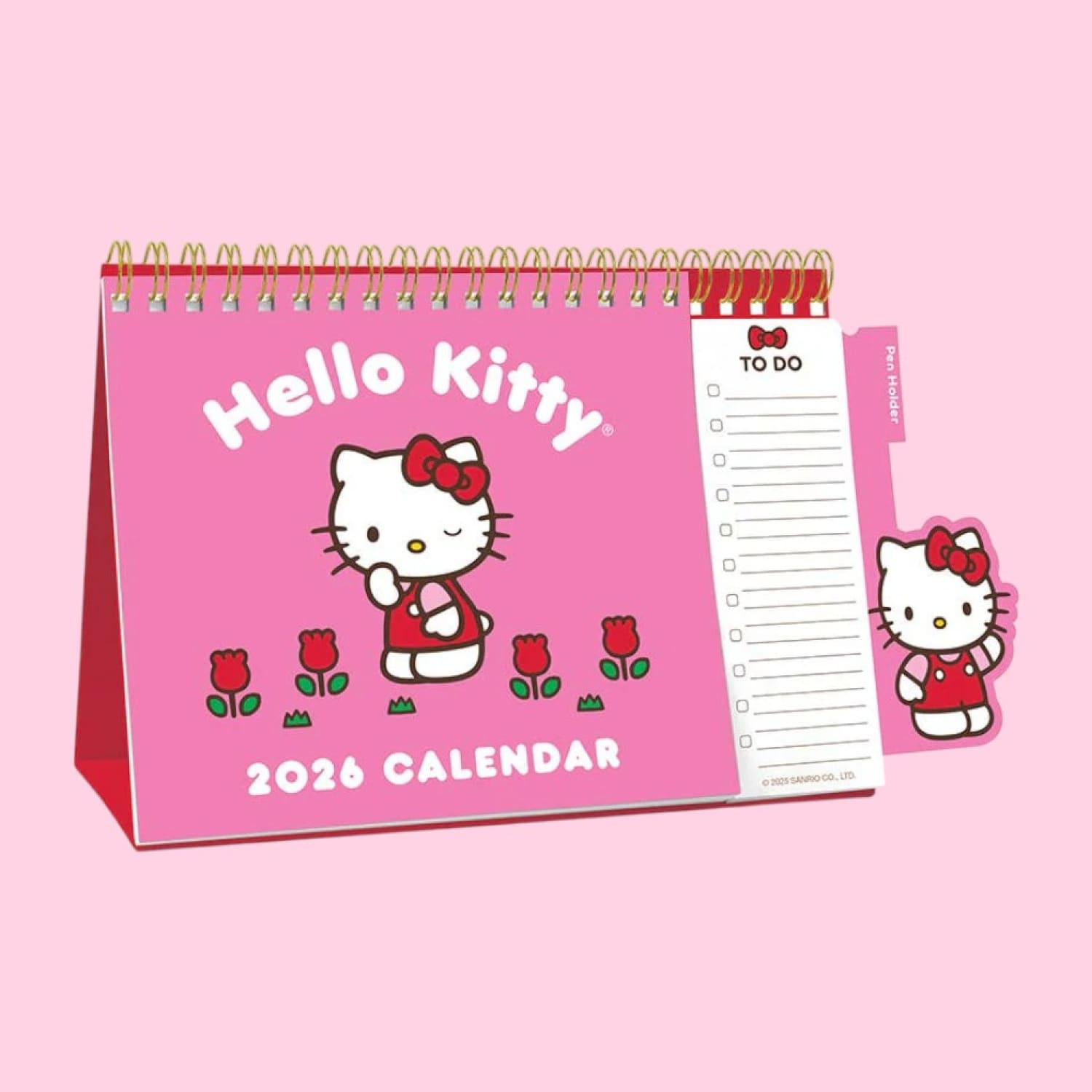 2026 Hello Kitty Playful Pink Standing Desk Calendar | Friends Nyc pertaining to Hello Kitty Desk Calendar 2026