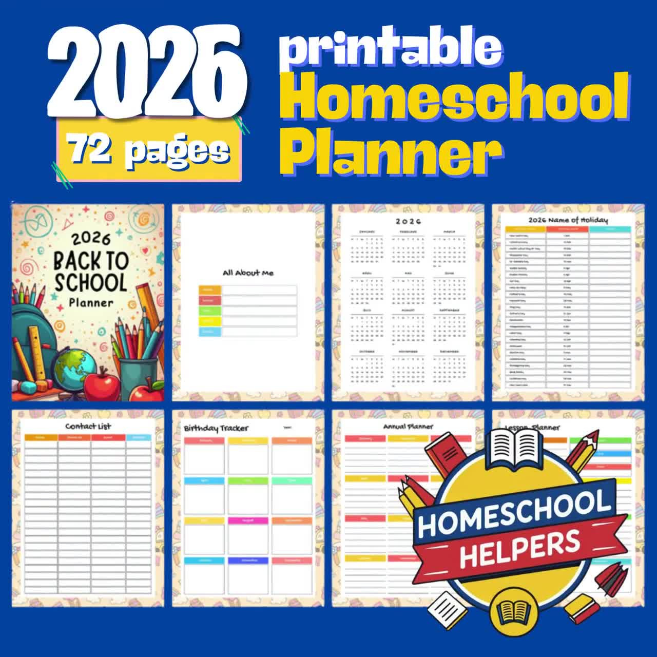 2026 Homeschool Planner: Daily &amp;amp; Weekly Schedules, Attendance Tracker,  Curriculum Log (Pdf) within All in 2026 Attendance