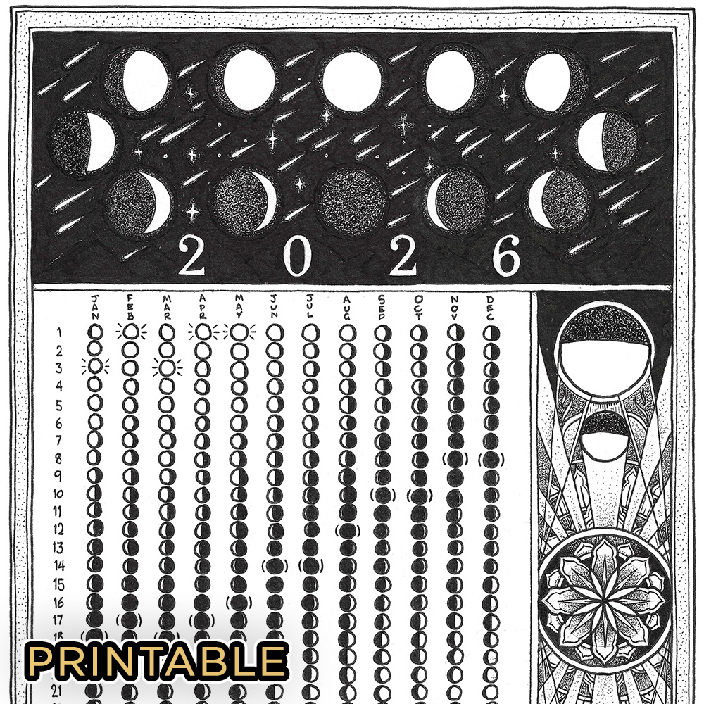 2026 Lunar Calendar | Geometers Circle intended for Moon Phase Calendar 2026 Printable