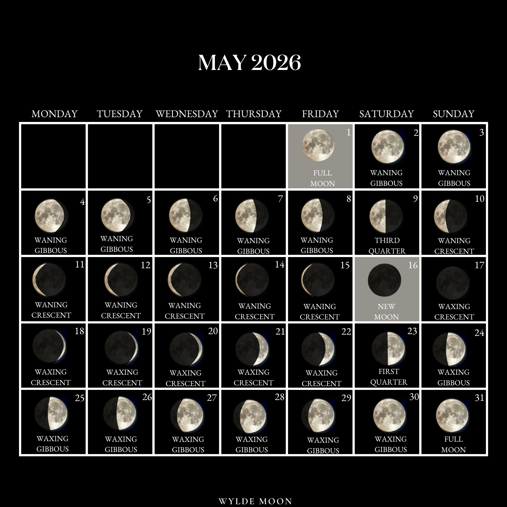 2026 Moon Calendar - Every Phase And Stage Of The Moon regarding Full Moon Calendar 2026 Uk