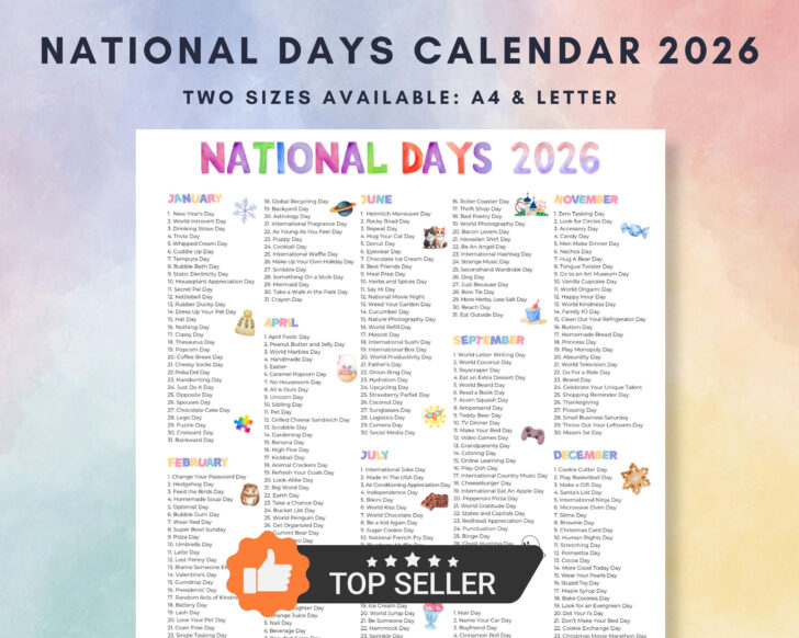 National Day Calendar 2026 National Day Calendar 2026