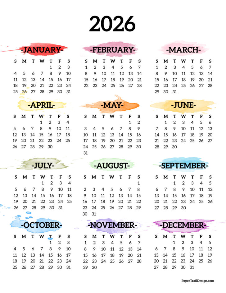 2026 Calendar Printable Letter Size