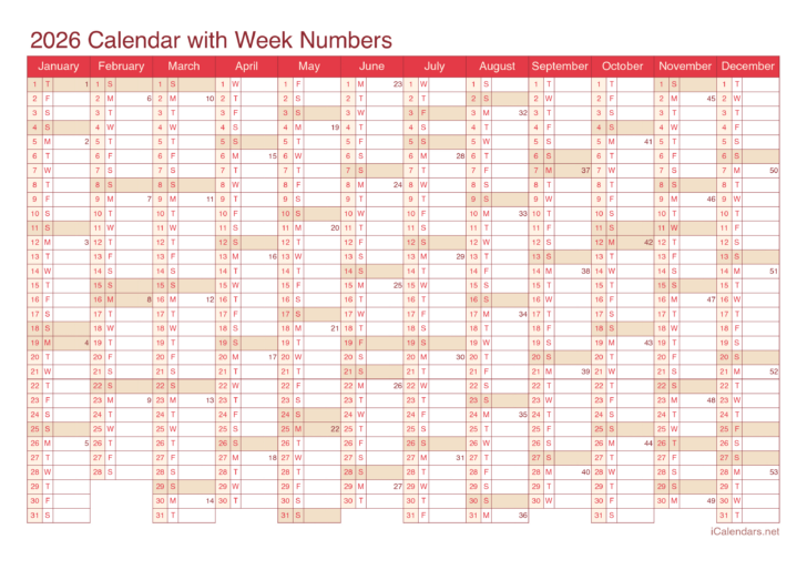 Weekly Calendar 2026 Printable