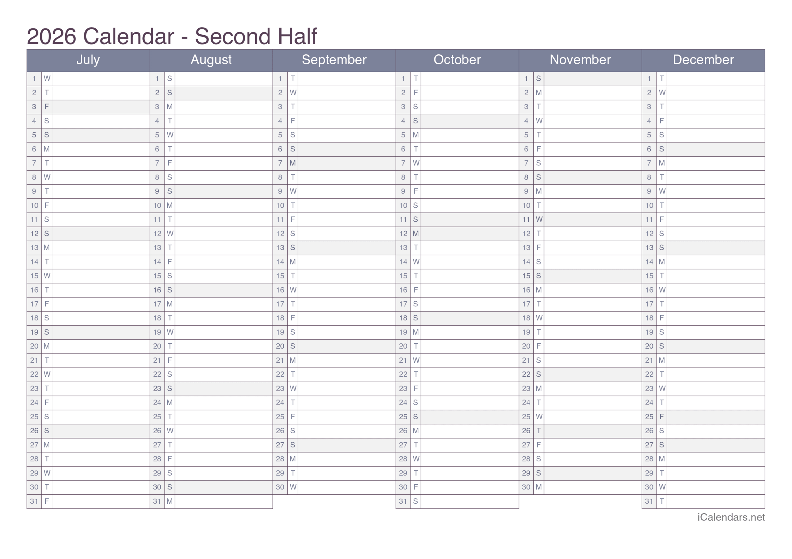 2026 Printable Calendar - Pdf Or Excel intended for 2026 Calendar Printable Fillable