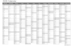 2026 Printable Calendar – Pdf Or Excel within Yearly Calendar 2026 Printable