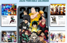 2026 Top Hit Anime Digital Printable Calendar Ready To Print Pdf in Anime Calendar 2026 Schedule