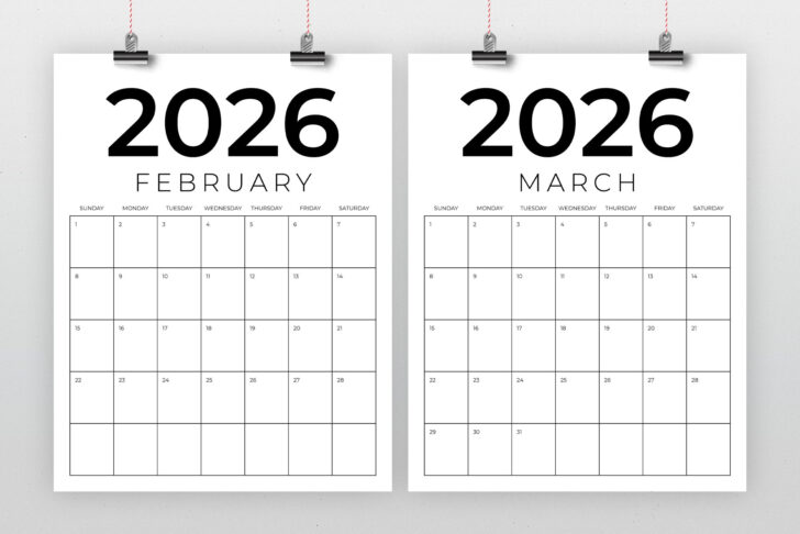 8.5 X 11 Printable 2026 Calendar