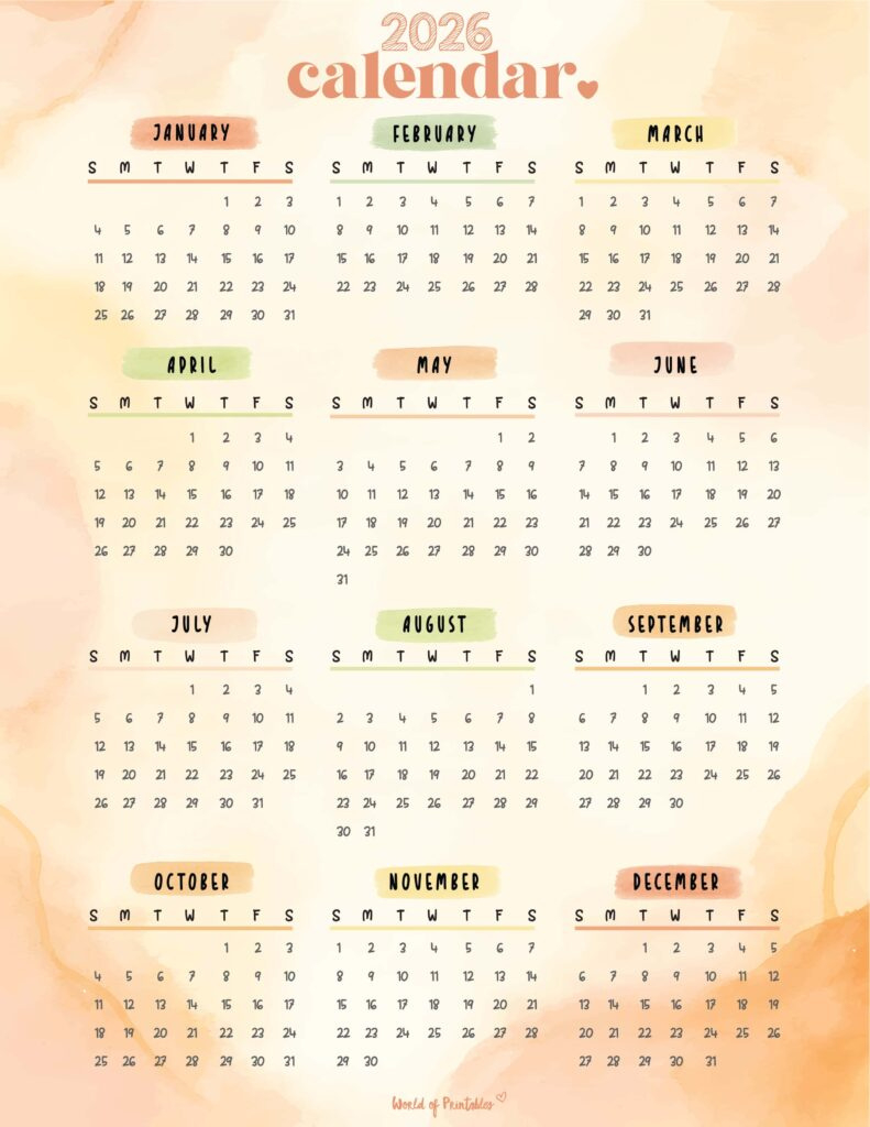 2026 Year Calendars - 160 Free Styles To Download - World Of in 2023 to 2026 Calendar Printable