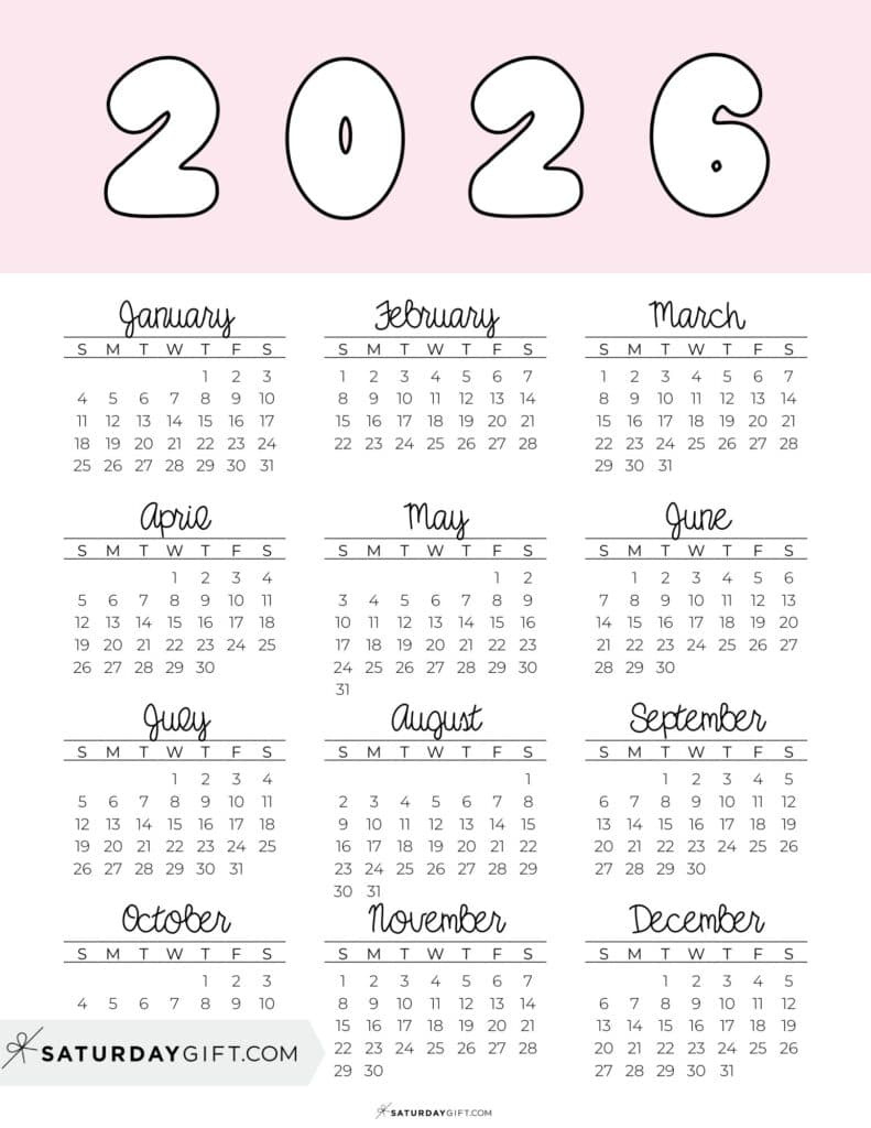 2026 Yearly Calendars - 35 Free Printables in What Calendar Year is the Same As 2026?