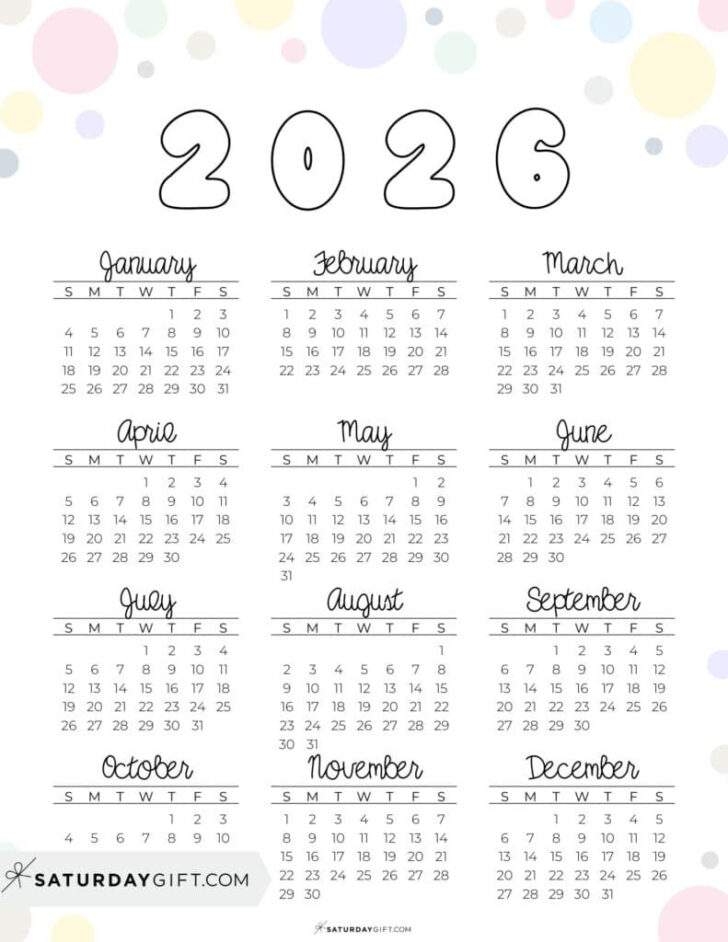 2026 Calendar Printable Pages