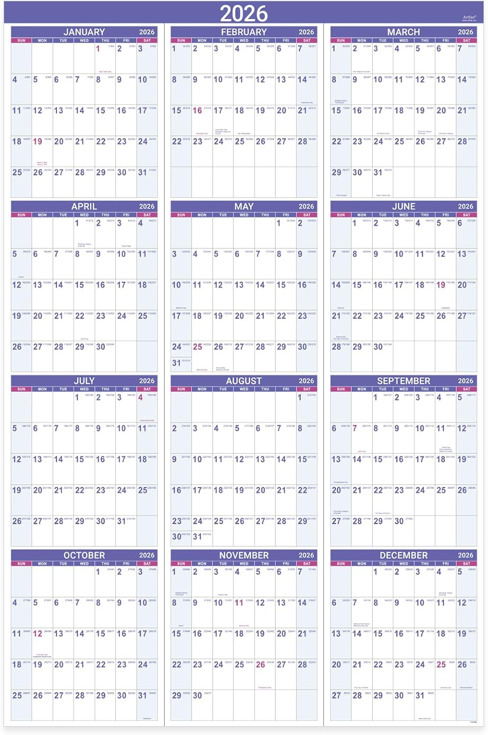 2026 Yearly Wall Calendar - 2026 Wall Calendar With Bhutan | Ubuy in Julian Day Calendar 2026